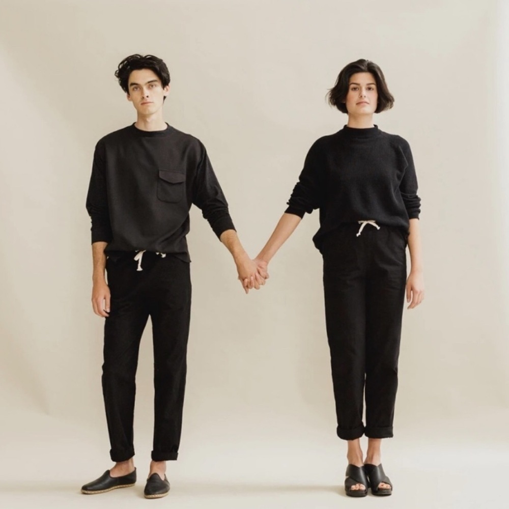 IJJI Black Unisex Cotton Canvas Easy Pants Size S